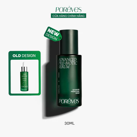 Serum PORÊVES Rau Má & Prebiotic Phục Hồi Hàng Rào Da, Tái Tạo Đa Tầng, Làm Dịu Da Treatment 30ml